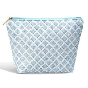 Yoolife X-large puffy spring blue Quilted Cosmetic Pouch nwt
